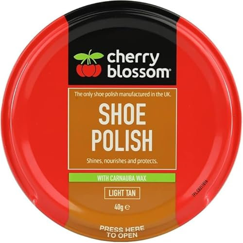 ELECTROSQUARE Cherry Blossom Shoe Polish Shines, Nourishes & Protects With Carnauba Wax Available In All Styles Preventing Footwear From Cracking Available In All Traditional Colours (LIGHT TAN)