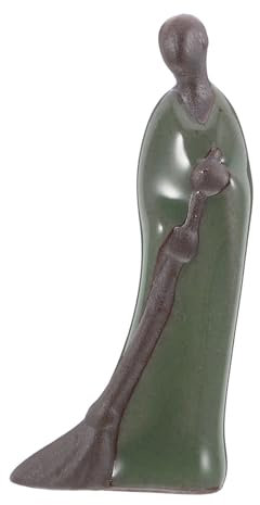 TINEASUR Realistische Zen Mönchsfigur Keramik Miniatur Statue Für Bonsai Und Meditationsdekoration Für Innenräume Und Tischdekoration