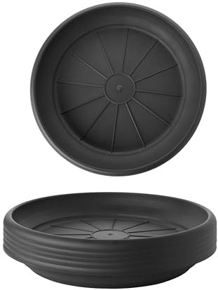 SUSTANIA Set di 6 sottobicchieri diametro 34 cm, per vasi da fiori diametro 40 cm, vestibilità perfetta e stabile, colore: antracite, prodotto in Germania