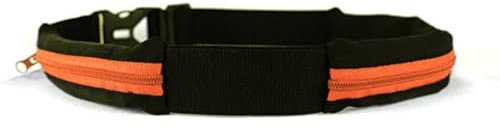 Ceinture Boa L'Original Sac Banane - 2 Poches Ultra Extensibles - Sport, Course a Pied, Jogging, Equitation, Fitness, Voyage, Randonnée -Range Telephone, Gourde, Anti Pick-Pocket Belt (Orange, S)