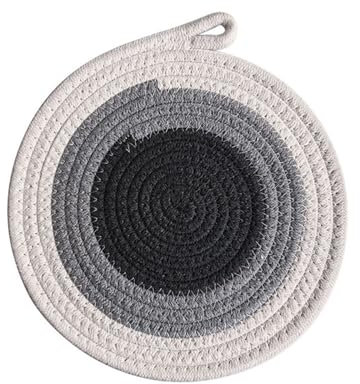 Stfery Tischsets 6er Abwaschbar, Platzdeckchen Natur Rund Baumwolle Leinen Grau Tischsets Abwaschbar 30x30cm