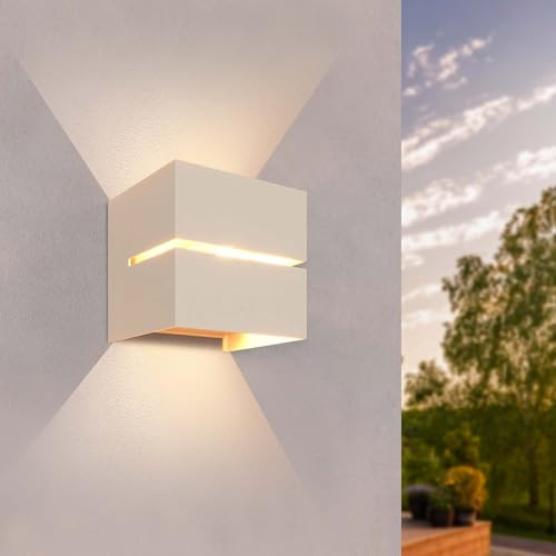 Ledvion - LED Wandleuchte, 3W, 3000K, IP54, beidseitig, Beige, Außenleuchte