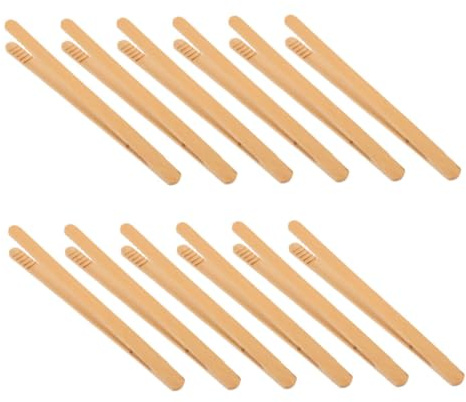 ORFOFE Juego de Pinzas Montessori 12 Piezas de Bambú para Niños | Color Caqui, para Cuentas y Pan, Actividades de Exploración y Coordinación Mano-ojo