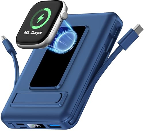 Vexnara per Magsafe Powerbank, 10000mAh Caricatore Portatile Magnetico Power Bank per iPhone, Ricarica Rapida da 20W Batteria Esterna con Display LED per iPhone Air/17/16/15/14/13/12/Apple Watch