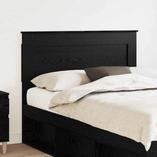 Qnhdfrt Kopfteil Schwarz Eiche 120 cm Langlebiger Holzwerkstoff Modernes Schlafzimmer Rückenlehne Easy Montage für Bett Schlafzimmer Deko