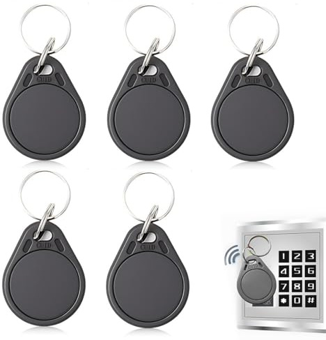 UIEXAY Lot De 5 Tags Nfc, Badges Rfid Avec Puce Ntag215, 540 Octets De Mémoire Pour Raccourcis Ios, Applications Android Et Amiibo - Tags Rfid Polyvalents Pour Porte-Clés Et Domotique