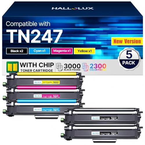 TN247 TN243CMYK Toner Kompatible für Brother TN-247BK TN-243CMYK TN 247 TN 243 für Brother MFC-L3750CDW Toner MFC L3750CDW DCP-L3550CDW MFC-L3770CDW MFC-L3710CW DCP-L3510CDW (5er-Pack)