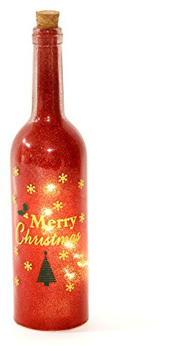 LED Light Up Christmas Merry Christmas Glass Bottle Decoration Gift