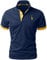 GNRSPTY Poloshirt Herren Kurzarm Polohemd Giraffe Stickerei Einfarbig T-Shirt S-XXL,Blau 1,L