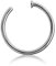 Jewel Barrel Open Nose Ring Hoop Stud Thin Small Surgical Steel Septum Piercing Body Jewellery 6mm -10mm Silver Gold Rose Gold Black Rainbow Choose Colour and Size (Silver, 8)