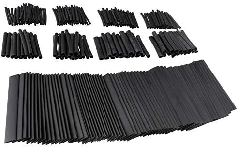 The Lord of the Tools 254Pcs Black Heat Shrink Tubes Insulated Wire Cable Sleeving Wrap 7 Size Assorted Set for Electrical Insulation Wire Bundling Mechanical Protection