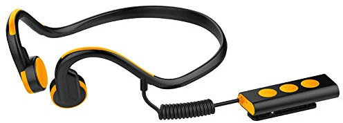 Collar Clip Bone Conduction Bluetooth Headset Waterproof Earphone (Orange)