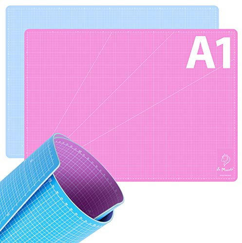 La Manuli Tapis de découpe auto-cicatrisant A1 90 x 60 cm 5 couches, utilisable des deux côtés Bon comme support de bureau, accessoire de couture, tapis de peinture pour enfants