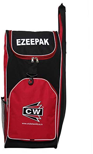 CW Ezeepak Cricket-Set mit Cricketschlägerfach, Schwarz / Rot