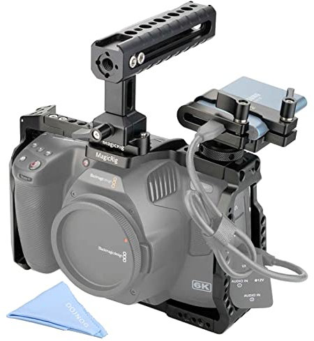 MagicRig BMPCC 6K Pro /6K G2 Camera Cage with NATO Top Handle NATO Rail T5 SSD Mount Holder for Blackmagic Design Pocket Cinema Camera 6K Pro & 6K G2