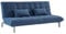 Vente-unique-Schlafsofa Klappsofa 3-Sitzer - Stoff - Blau - Hornet