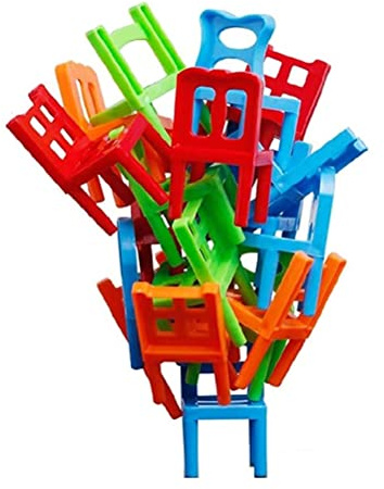 18Pcs Balancing Toys Kunststoffstühle,Stacking Chairs Tower Balancing Game Kinder,Multiplayer Balance Game Chair on Chair Stack Up Chairs Tower Game Familienfeiern