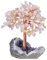 Nupuyai Quartz Rose & Cristal de Roche & Citrine Arbre de Vie en Pierre sur Base de Géode Naturelle, Feng Shui Arbre de Cristal Fait à la Main pour Décoration Intérieure et Reiki Chakra