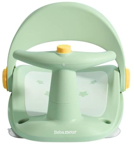 Bebamour asiento de baño con ventosa fuerte, 3 posiciones, antideslizante, para niños pequeños, 6-18 meses,Verde