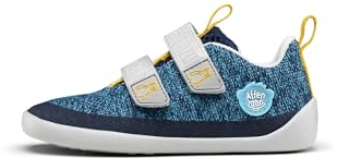Affenzahn Barfußschuh Knit Happy mit Klettverschluss, Vegan, rutschfest, Flexibel, Reflektierend, besonders leicht in Größe 21-32 Pinguin - Blau