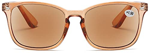 MAGIMODAC Damen Herren Lesebrille mit Sonnenschutz Sonnenbrille getönte Lesebrillen mit sehstärke 1.0+ 1.5+ 2.0+ 2.5+ 3.0+ 3.5+ 4.0+(Tranparent Braun, 1.50)