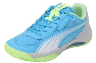 PUMA Unisex NOVA Court Tennis Shoe, Luminous Blue White-Glacial Gray, 41 EU