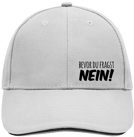 Huuraa Baseball Cap Bevor du fragst Nein Schriftzug Geschenk Dark Grey/White Bevor du fragst Nein Geschenkidee