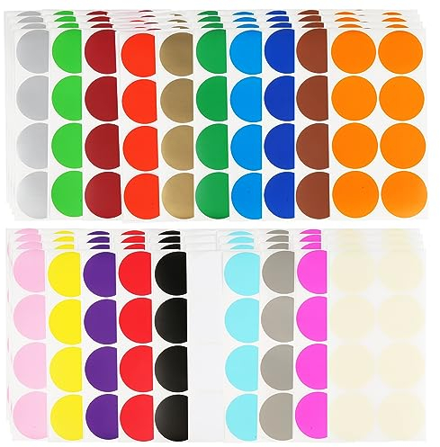640 Stück Klebepunkte, 50mm klebepunkte Bunt, Glue Dots, Runde Markierungspunkte, Punkte Aufkleber für Klassenzimmer, Büro, Zuhause, Klassifizierung, Kunst, DIY (20 Farben)