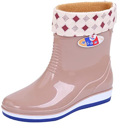 Rumity Gummistiefel Damen Herren Wasserdicht WinddichtDamen federleichte Gummistiefel Schuhe FüR Wattwanderung Boots Mit Fell