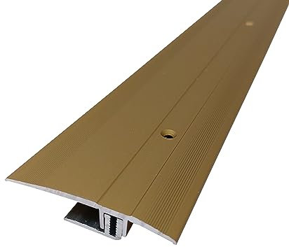 ufitec Profilsystem für Parkett- und Laminatböden - für Belagshöhen von 7-16 mm - viele Farben lieferbar (Übergangsprofil | 270 cm lang | 60 mm Breit, Gold)