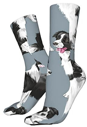 Hommes Socquettes Border Collie Bleu Chaussettes Sport Respirantes Chaussettes Sport Homme Renforcées Socks Pour Homme Yoga Aptitude Handball 40Cm