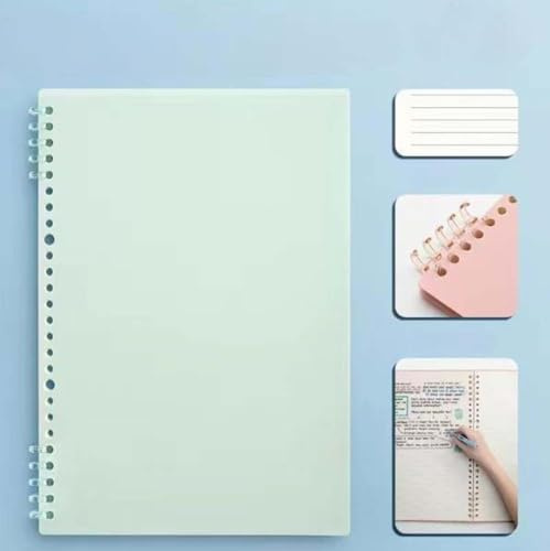 College-Notizbücher mit Spiralbindung, einfarbige Notizblöcke für Studium, Arbeit, Meeting, Ringbuch, Notizbuch mit 26 Ringen, 160 Seiten, persönlicher Planer (B5, Grün)