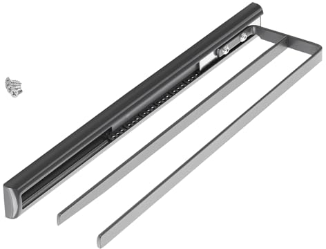 Kesseböhmer Handtuchhalter 2-armig (410 x 103 x 35,3 mm, anthrazit) Länge ausgezogen ca. 710 mm Kesseböhmer Handtuchauszug ausziehbar von SOTECH