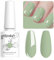 Vishine Vernis Gel Semi Permanent Macaron Vert olive Pastel Vernis à Ongles UV Gel Soft Bright Colors Longue Durée Soak Off Nail Art Manicure Salon 8ml LM225