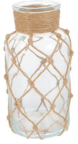 POPETPOP Simple Transparent Glass Vase for Table Decoration Handmade Decorative Flower Implement for Weddings and Home Adornment for Dried Flowers and Floral Arrangements