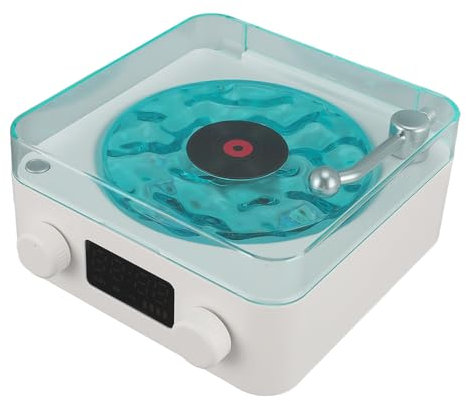 Haut-Parleur Portable, Son Stéréo Multifonction, Prise en Charge de la Carte Mémoire, Haut-Parleur 3 en 1 de Style Tourne-Disque avec Veilleuse, Affichage de la Batterie pour Le