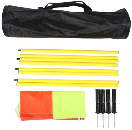 Scooer Football Field Corner Flags with Storage Bag,Portable Soccer Corner Flags Set for Soccer Field with 4pcs Square Flags 4pcs 2 Section 1.5m Soccer Poles for Training Outdoor