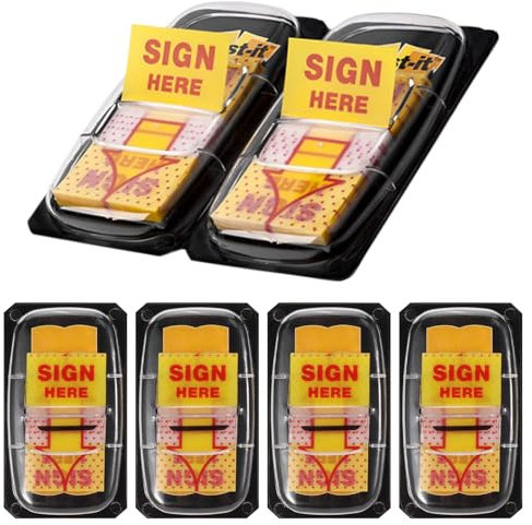 300 Pcs Sign Here Tabs Signature Stickers, Sign Here Sticky Notes Arrow Tabs, Page Markers Notary Supplies Post it Flags, Signature Stickers for Office School Notebook Note Book Notarization