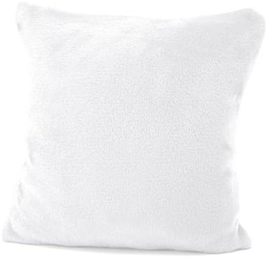 heimtexland ® Flanell Kuschel Kissen Super Soft Dekokissen Plüsch Typ380 Kissenhülle Weiss 40x40 cm