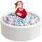 Aunekiv Bällebad für Baby ab 1 Jahr, Rundes Weiches Bällebad ohne Bälle, Schaumstoff Bällebad Kinder, 90x30 cm Bällepool Ballgruben Spielzeug für Kleinkinder, Weiß