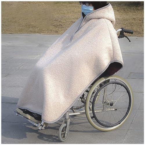 GLJTUO Warme Ganzkörperdecke Für Rollstühle, Dicke, Tragbare Winterdecke Für Rollstühle Mit Ärmeln Und Tasche Für Erwachsene, Rollstühle, Beindecken Für Ältere Menschen, Rollstuhl,