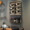 BRCYKRWY Wandmontiertes Metall-Weinregal Mit Weinglashalter,Bar Regale Wand Wandmontierte Weinregale,schwebende Barregale,Spirituosenregal,Schwebende Regale,für Bar Wohnzimmer Restaurant
