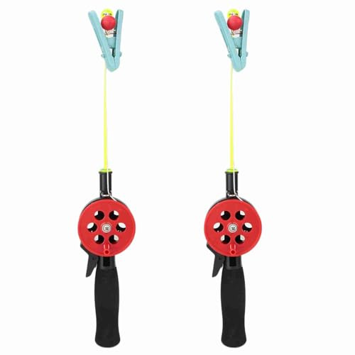 Baxnore 2 PCS Ice Fishing Rod, ABS Crab Fishing Rod, Lightweight Compact Ice Fishing Reel Rod, Replacement Crab Fishing Pole with Shrimp Clamp for Fishing Accessories