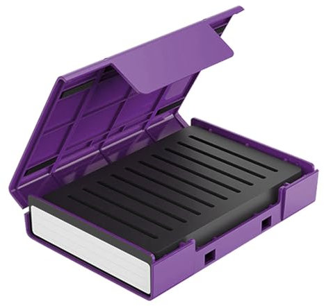 HDD Storage Box, Dust-Proof Hard Drive Case, 6,38 x 4,62 x 1,45 Zoll, Built-in Stand, kompaktes Design, tragbare Speicherbox, Schutztasche für HDD SSD für Speicherlösung