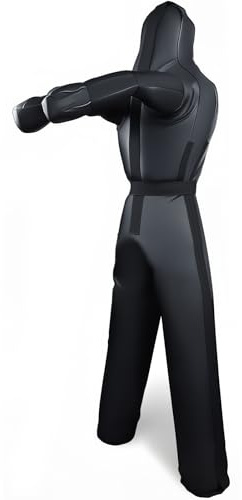 6FT Wrestling Dummy Grappling Dummy, Unfilled Hollow Design, Anti Burst Black Space Leather, MMA BJJ Training Equipment for Adults, Heavy Duty Martial Arts Practice Partner