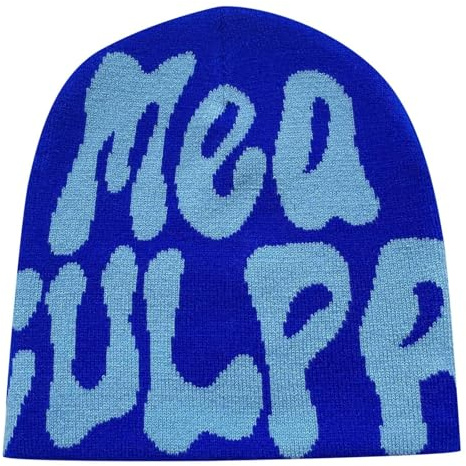 Y2k Beanie Mütze Herren Damen Teenager Y2k Cap Warm Sportmütze Bedruckter Hut für Freizeitaktivitäten Slouchy Beanies und Strickmützen für Unisex