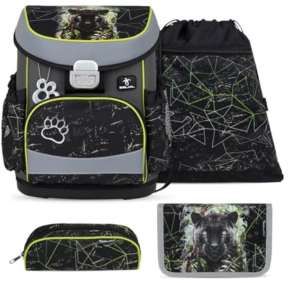 Belmil Mini-Fit Schulranzen Set 4 -teilig (405-33/AG/S) (Black Panther)