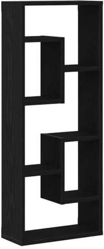 vidaXL Wall Shelf Black Oak 36x16x90 cm Engineered Wood