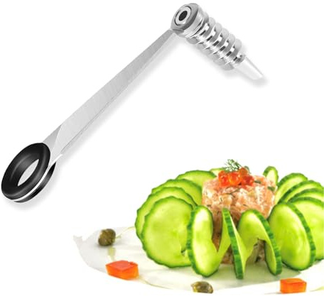 fKiZanthene Coupe Pomme de Terre Spirale Acier Inoxydable Outil Manuel Zesteur Spiraleur pour Cuisine Maison Préparation Légumes Pommes de Terre Concombres