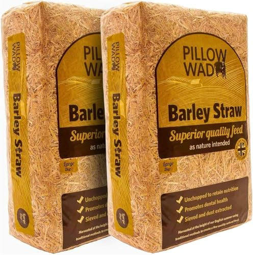 4kg Pack of 2 Premium Barley Straw Pet Bedding (2kg Each) | Soft Pillow Wad for Rabbits, Tortoises & Small Pets | Natural, Eco-Friendly and Cosy Bedding for Everyday Pet Comfort.